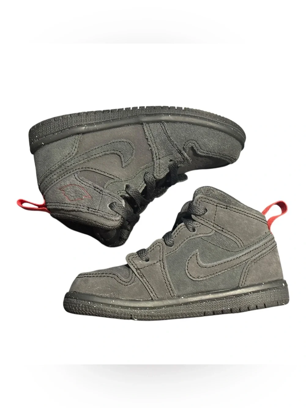 Jordan 1 Mid SE Craft Dark Smoke Grey Varsity Toddler Shoes Size 7C FQ7756-001